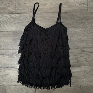 Flapper fringed top black medium 1920s cosplay costume
